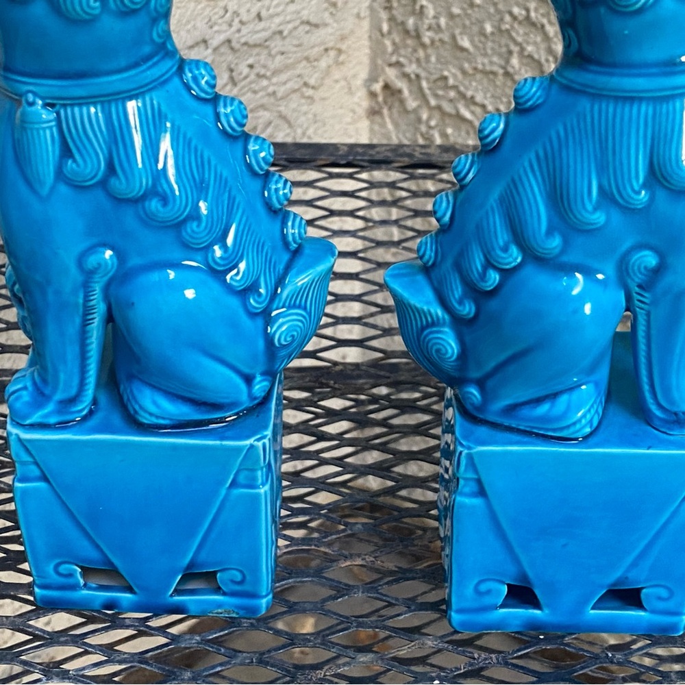 Blue Foo Dog Statues - Picture 11 of 17